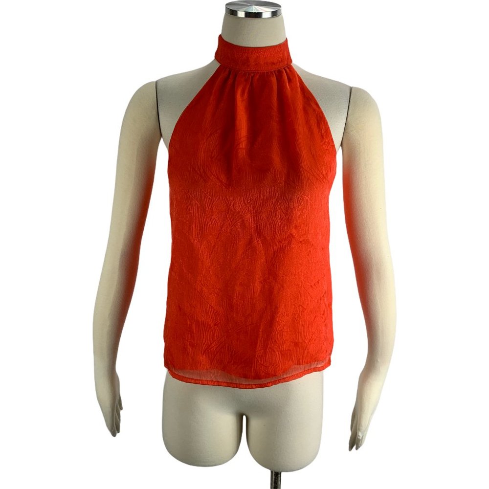Cato NWT XS Orange High Neck Top Lined